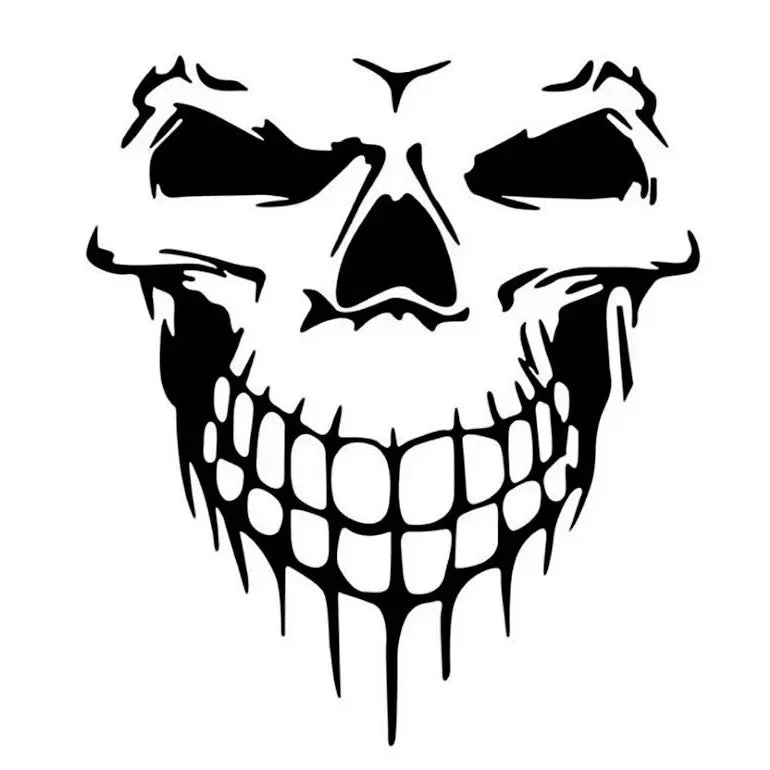 1Pcs Skull Head Car Stickers and Decals Reflective Vinyl Car Styling Auto Engine Hood Door Window Car
