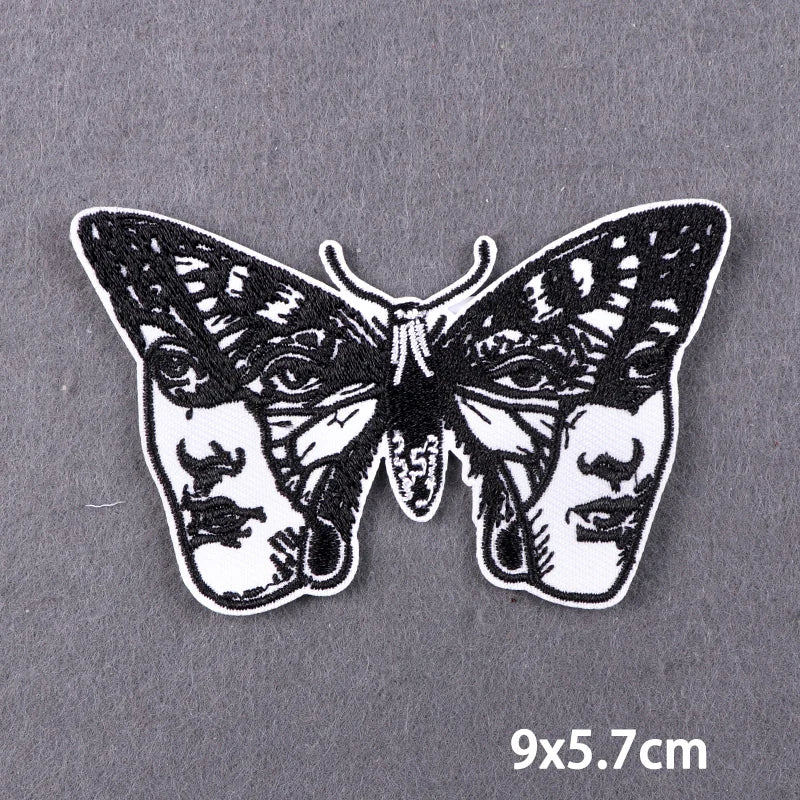 The Death Embroidery Iron On Patches For Clothing DIY Applique Patches On Clothes Skull Badges on backpack Jakcet