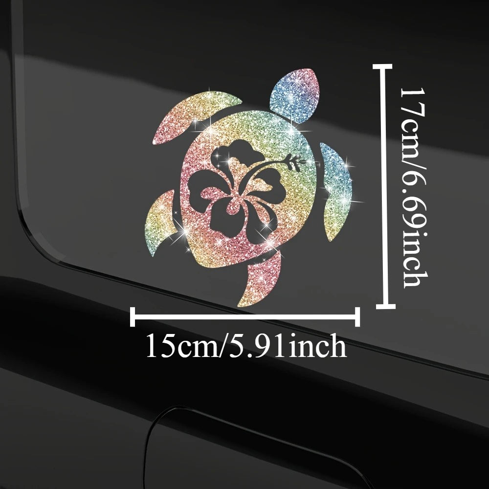 1PC Imitation Diamond Glitter Turtle Car Stickers Waterproof for Auto Window Refit Car Styling Funny Shiny Boat Vinyl Decals