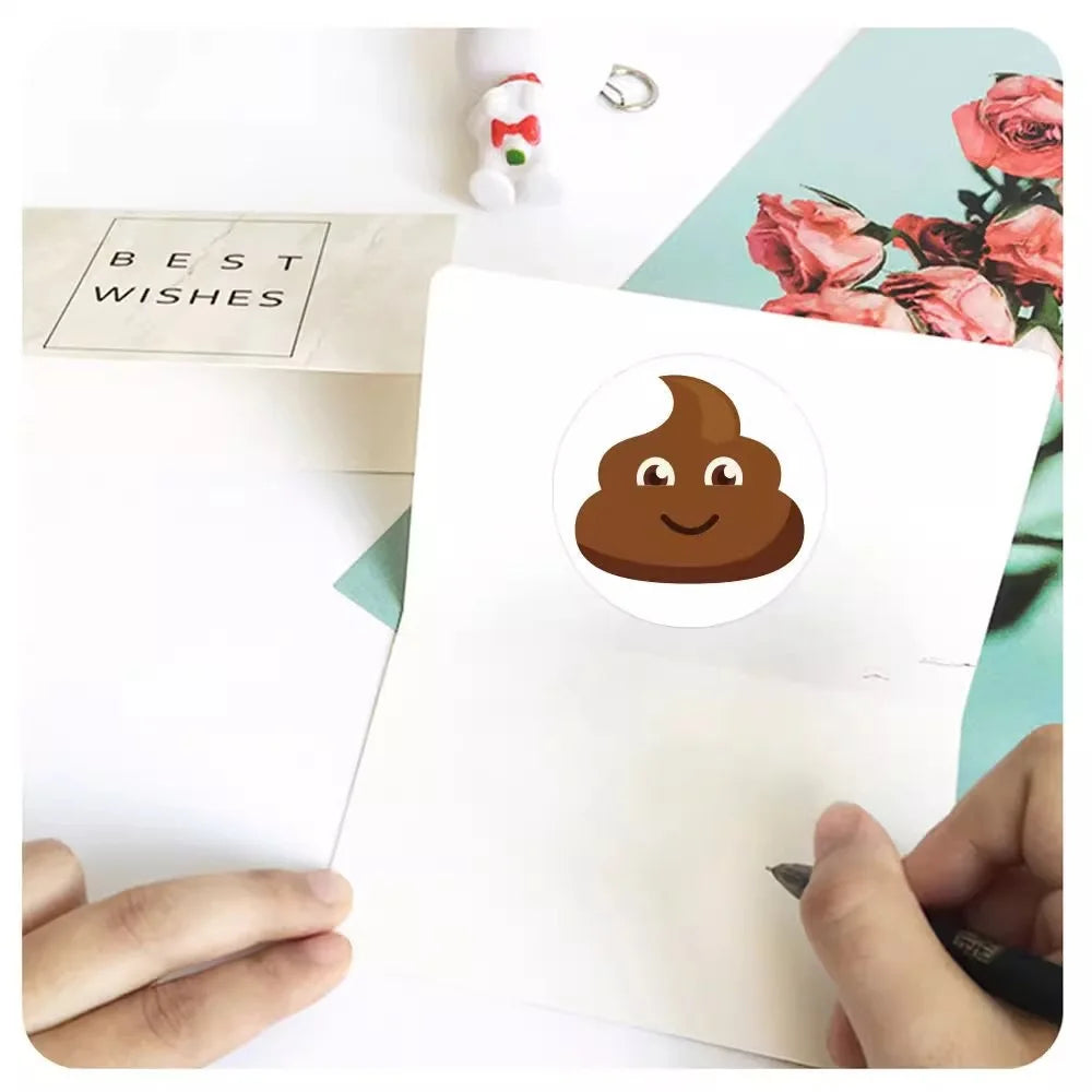 100-500pcs Funny Poop Cartoon Prank Meme Sticker for Phone Laptop Notebook DIY Decorative Decals Kids Toy Decor Waterproof