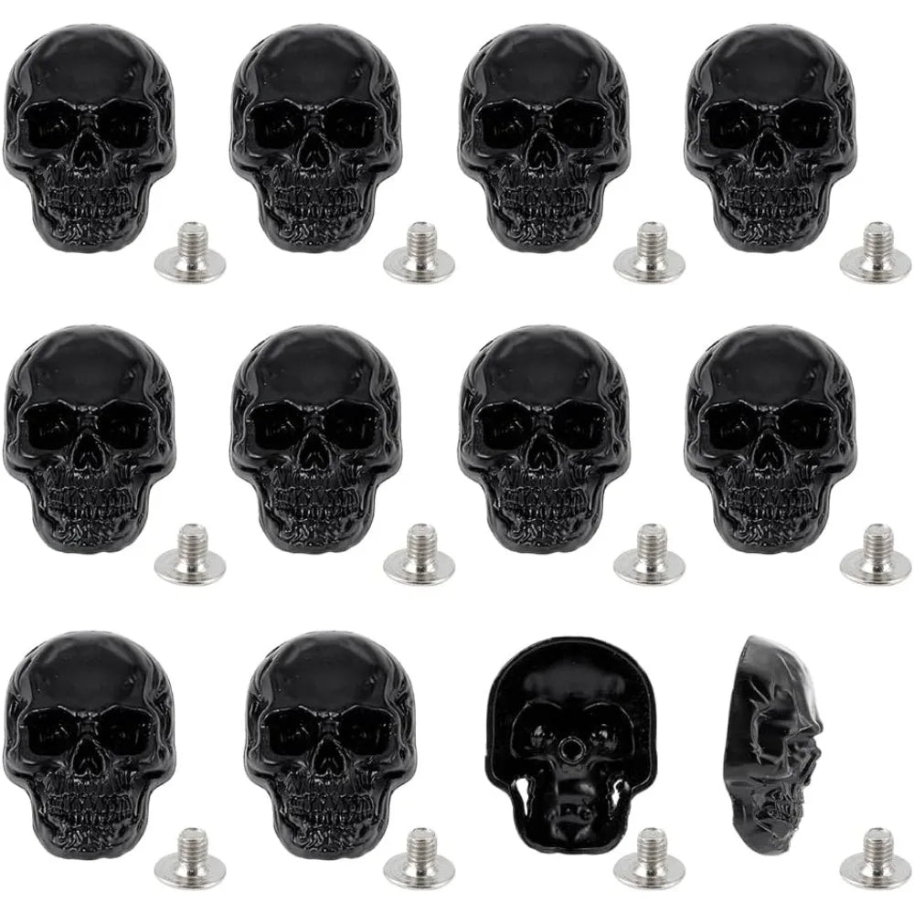 12Pcs Skull Stud DIY Rivet Conchos Leather Decorative Buckle Screw Back Buckle DIY Rivet Conchos for DIY Craft