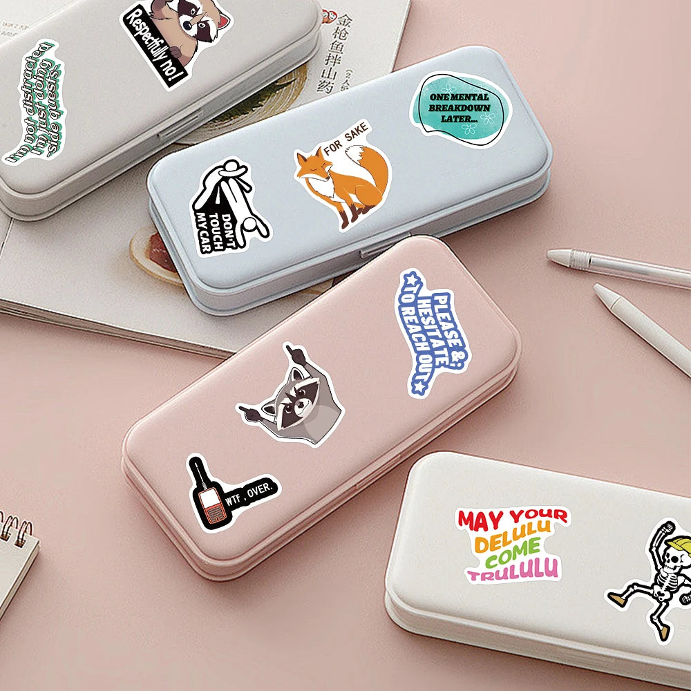 50pcs Creative Wacky Art Sticker Funny Cartoon Decal For Phone Laptop Luggage Motorcycle Car Helmet Decal Sticker Student Reward