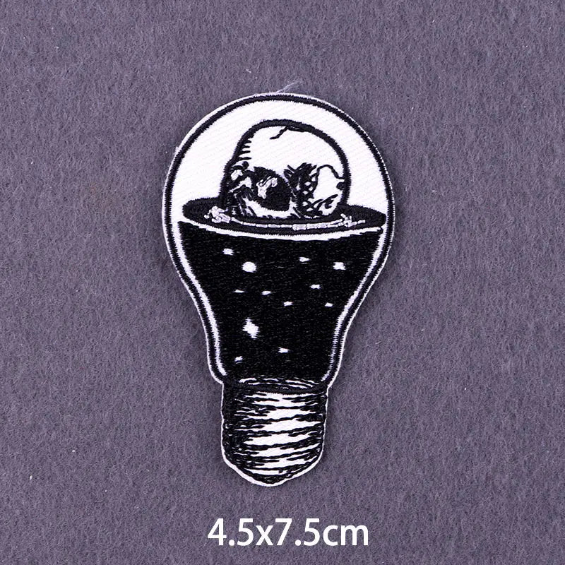 The Death Embroidery Iron On Patches For Clothing DIY Applique Patches On Clothes Skull Badges on backpack Jakcet