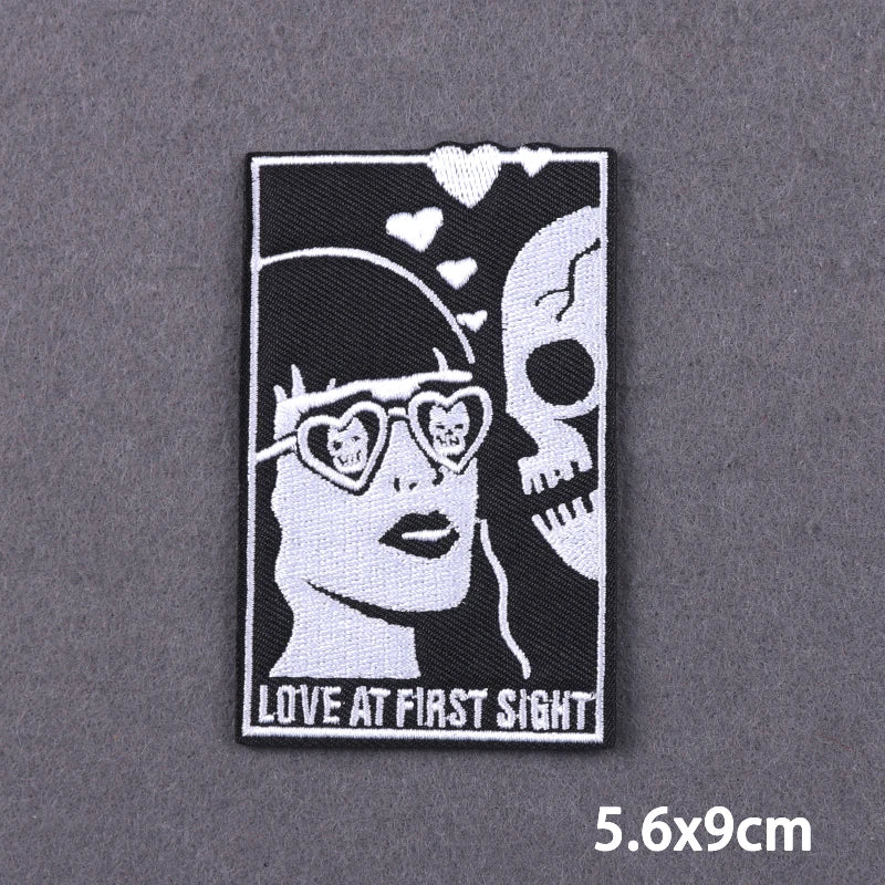 The Death Embroidery Iron On Patches For Clothing DIY Applique Patches On Clothes Skull Badges on backpack Jakcet