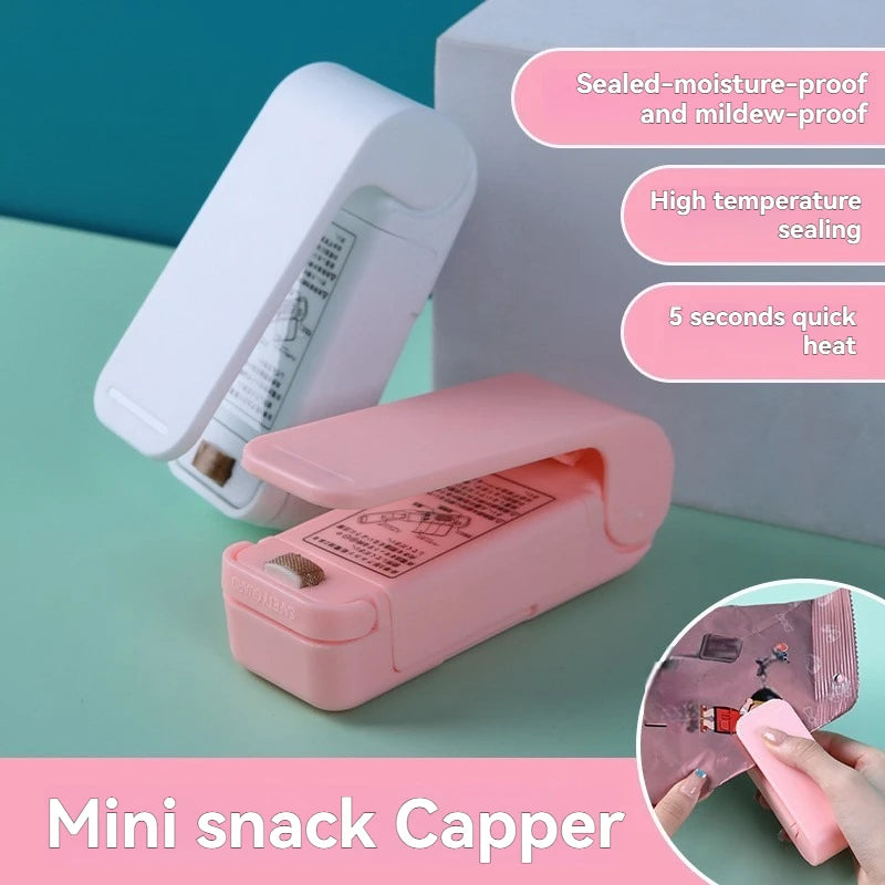 Mini Heat Bag Packaging Sealer Portable Plastic Bag Clip Sealing Machine Food Storage Seal Snack Sealing Kitchen Gadgets