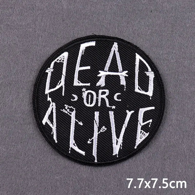 The Death Embroidery Iron On Patches For Clothing DIY Applique Patches On Clothes Skull Badges on backpack Jakcet