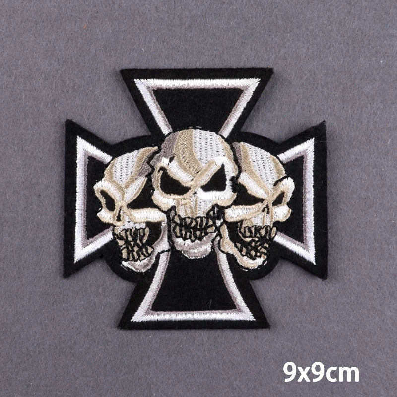 The Death Embroidery Iron On Patches For Clothing DIY Applique Patches On Clothes Skull Badges on backpack Jakcet