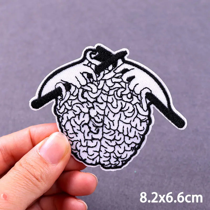 The Death Embroidery Iron On Patches For Clothing DIY Applique Patches On Clothes Skull Badges on backpack Jakcet