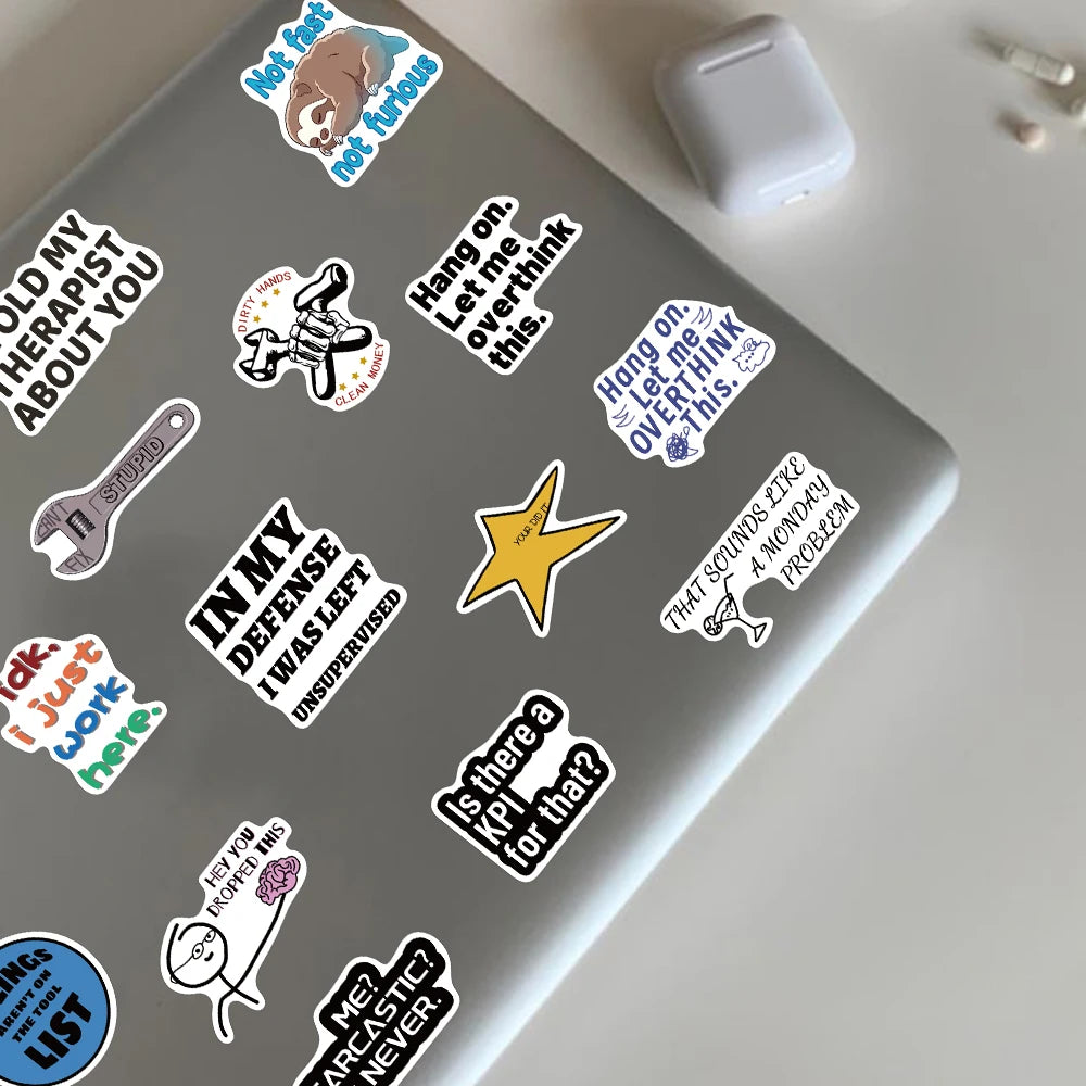 50pcs Creative Wacky Art Sticker Funny Cartoon Decal For Phone Laptop Luggage Motorcycle Car Helmet Decal Sticker Student Reward