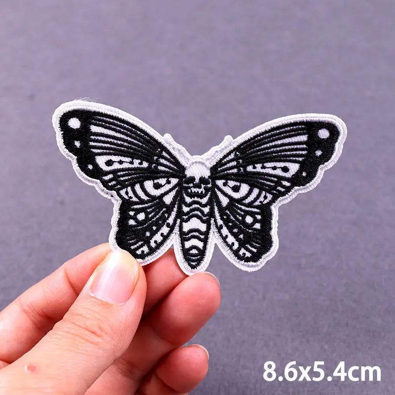 The Death Embroidery Iron On Patches For Clothing DIY Applique Patches On Clothes Skull Badges on backpack Jakcet