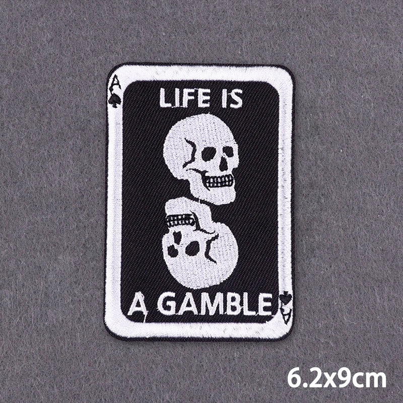 The Death Embroidery Iron On Patches For Clothing DIY Applique Patches On Clothes Skull Badges on backpack Jakcet