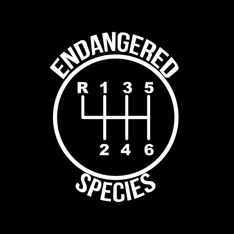 Funny 6 Speed Gear Endangered Species Car Sticker Decor Stick Shift Pattern Mural Art Vinyl Decals for Toyota Honda Vw