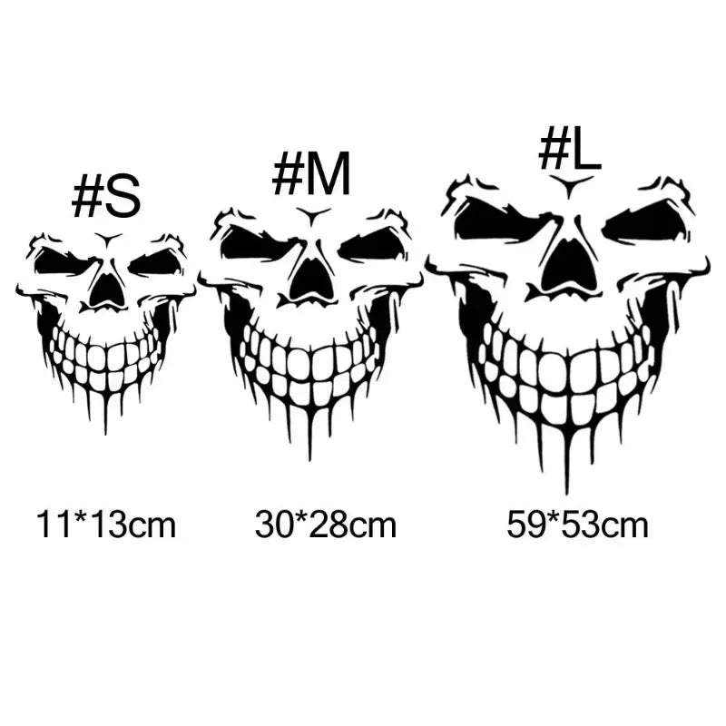1Pcs Skull Head Car Stickers and Decals Reflective Vinyl Car Styling Auto Engine Hood Door Window Car