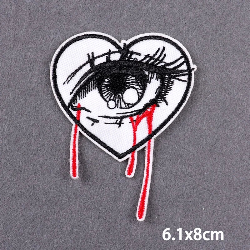 The Death Embroidery Iron On Patches For Clothing DIY Applique Patches On Clothes Skull Badges on backpack Jakcet