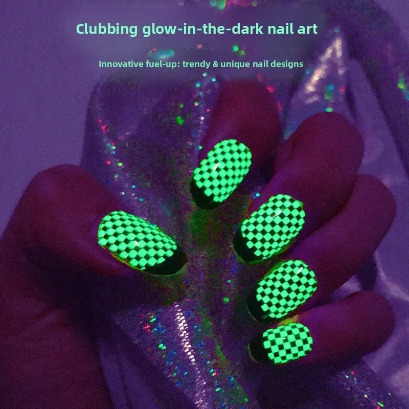 Glow Dark Nail Stickers Fluorescent Skull Flower Design Full Cover Fake Nails Self Adhesive Manicure Art Decals Beauty Supplies
