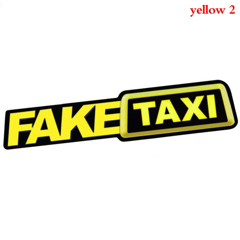 Universal FAKE TAXI Car Sticker Decal Emblem Self Adhesive Vinyl Car Decal Funny Auto Stickers Car Interior Accessories