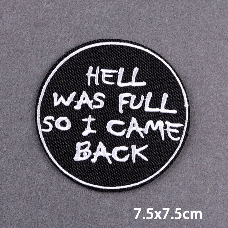 The Death Embroidery Iron On Patches For Clothing DIY Applique Patches On Clothes Skull Badges on backpack Jakcet
