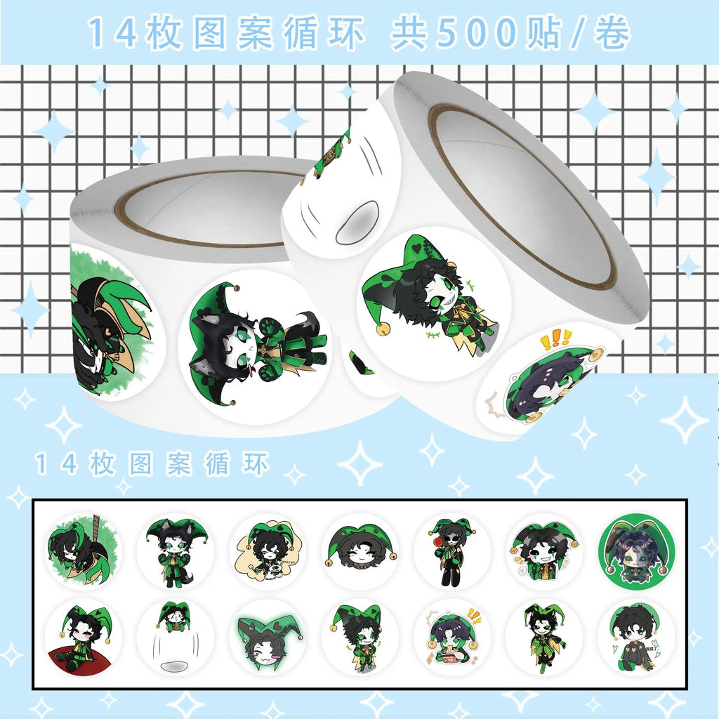 500Pc/Roll Anime The Freak Circus‌ Harleguin Stickers For DIY Laptop Envelope Scrapbook Car Motorcycle Decal Gift