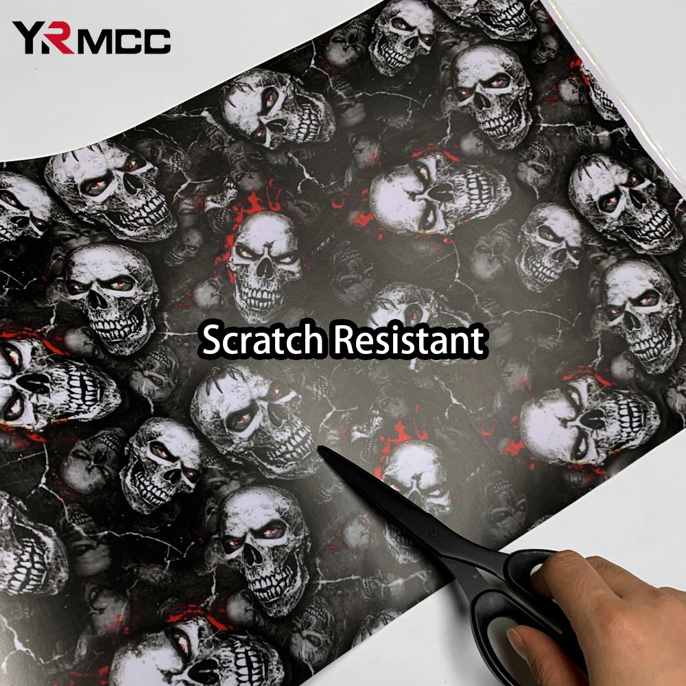 Car Skull Cartoon Stickers Self-Adhesive Vinyl Wrap Car Body Film Waterproof Auto Decal Sticker for Motorcycle auto Accessories