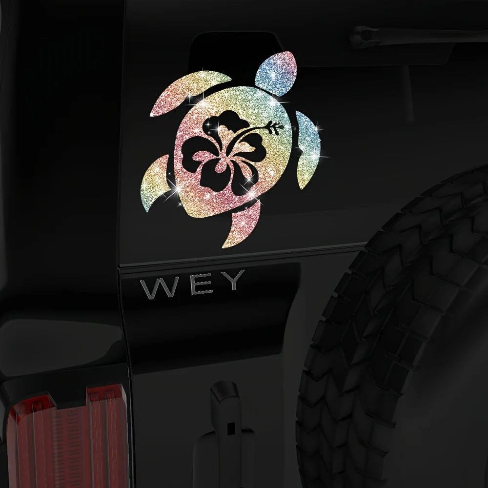 1PC Imitation Diamond Glitter Turtle Car Stickers Waterproof for Auto Window Refit Car Styling Funny Shiny Boat Vinyl Decals