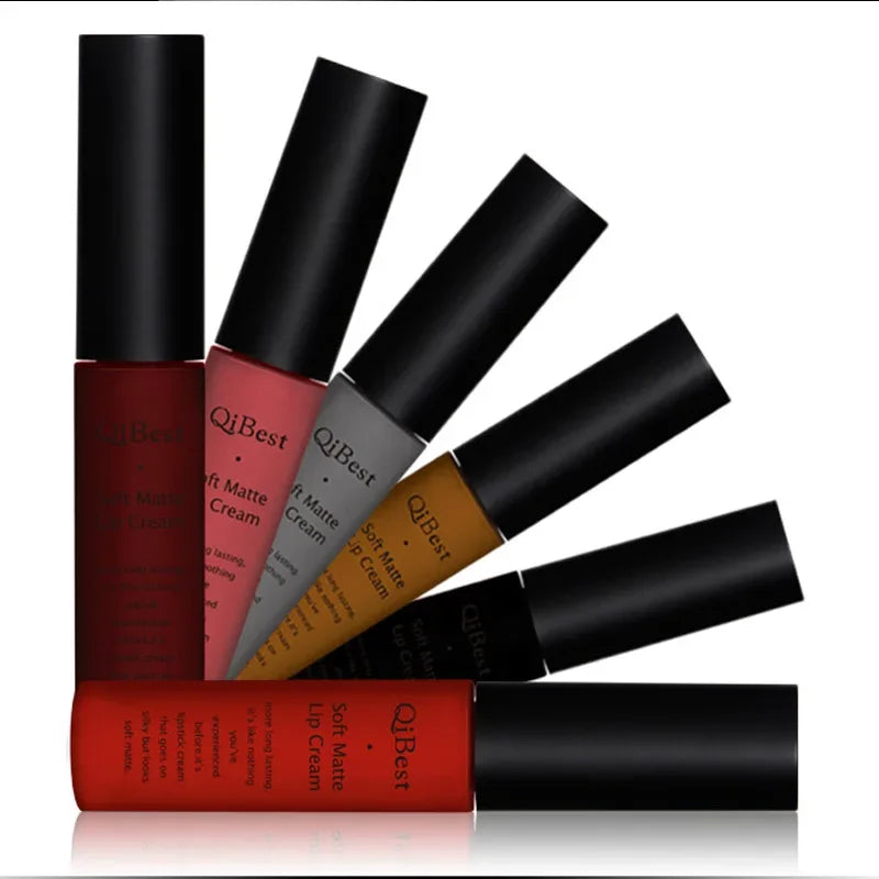 Matte Liquid Lipstick Waterproof Long Lasting Sexy Velvet Lip Gloss Nude Pigment Red Black Women Beauty Makeup Cosmetics