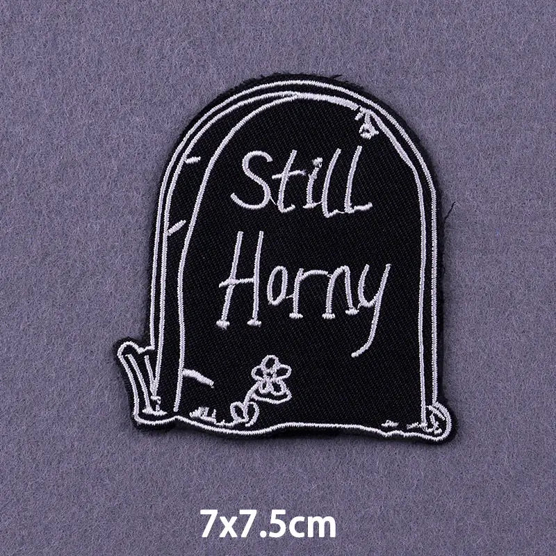 The Death Embroidery Iron On Patches For Clothing DIY Applique Patches On Clothes Skull Badges on backpack Jakcet