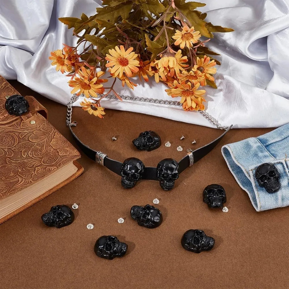 12Pcs Skull Stud DIY Rivet Conchos Leather Decorative Buckle Screw Back Buckle DIY Rivet Conchos for DIY Craft