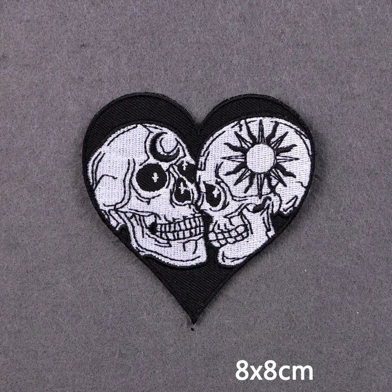 The Death Embroidery Iron On Patches For Clothing DIY Applique Patches On Clothes Skull Badges on backpack Jakcet