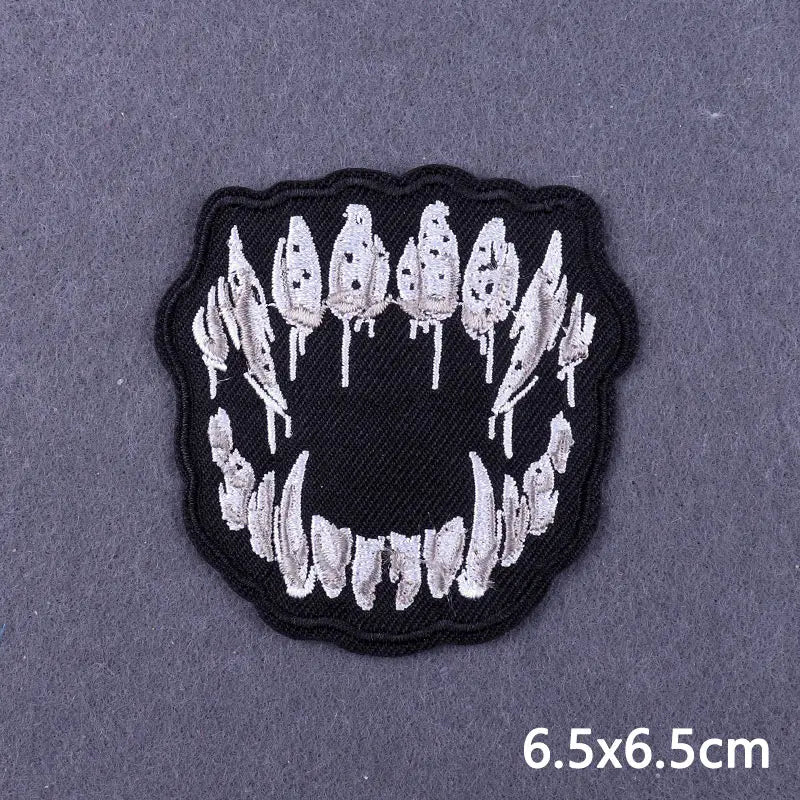 The Death Embroidery Iron On Patches For Clothing DIY Applique Patches On Clothes Skull Badges on backpack Jakcet
