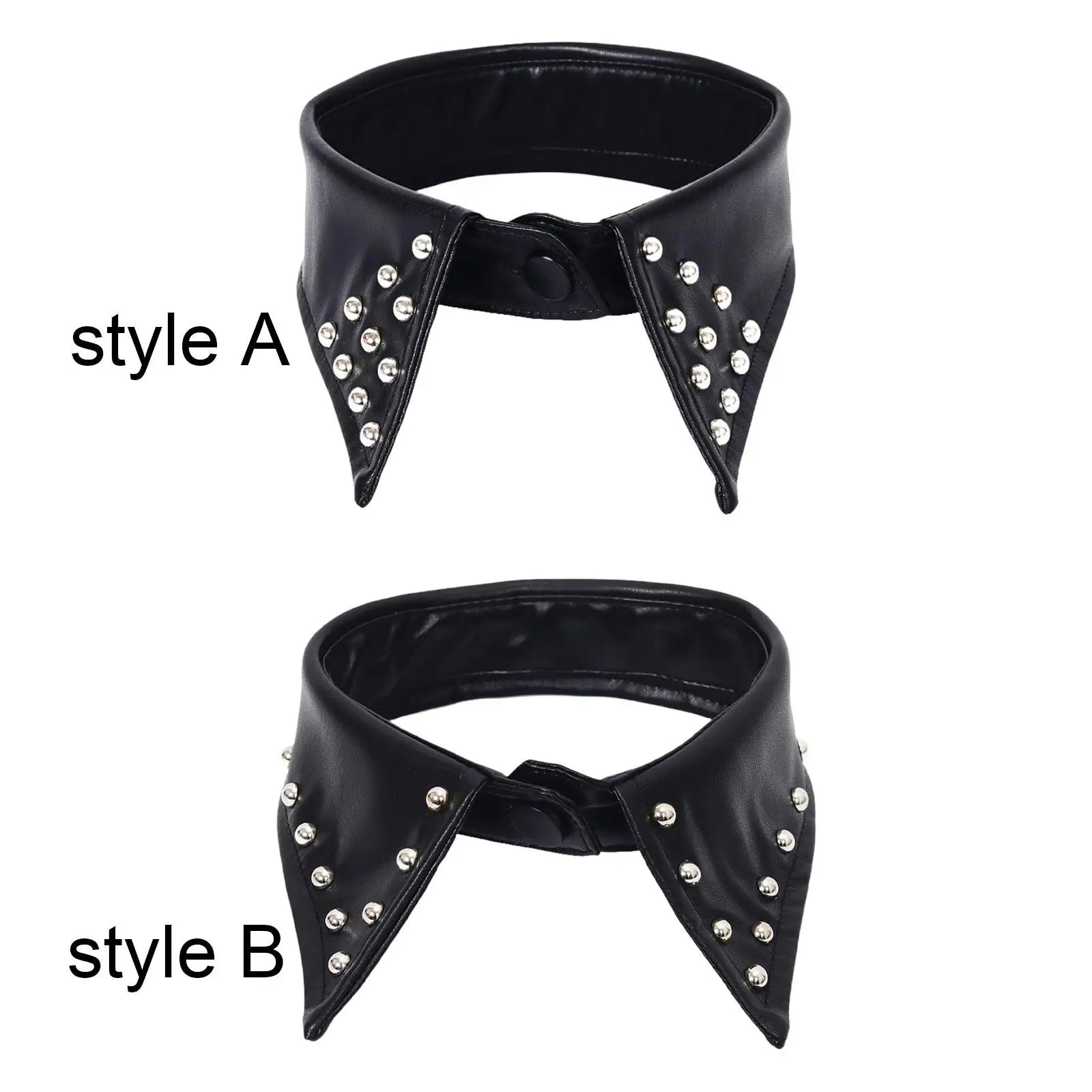 Fake Collar Elegant Fashion Decorative PU Leather Detachable Shawl Lapel Neckwear Choker for Clothing Blouse Apparel Shirt Gift