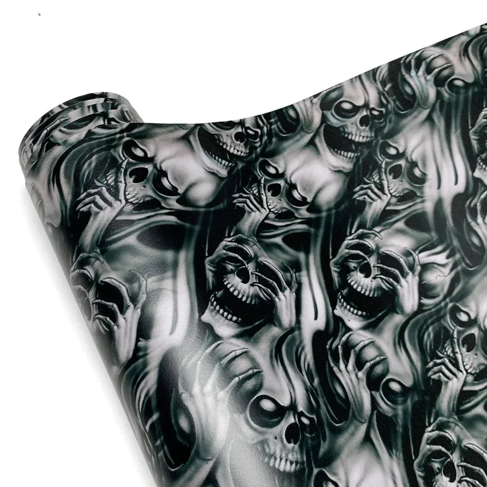 Car Skull Cartoon Stickers Self-Adhesive Vinyl Wrap Car Body Film Waterproof Auto Decal Sticker for Motorcycle auto Accessories