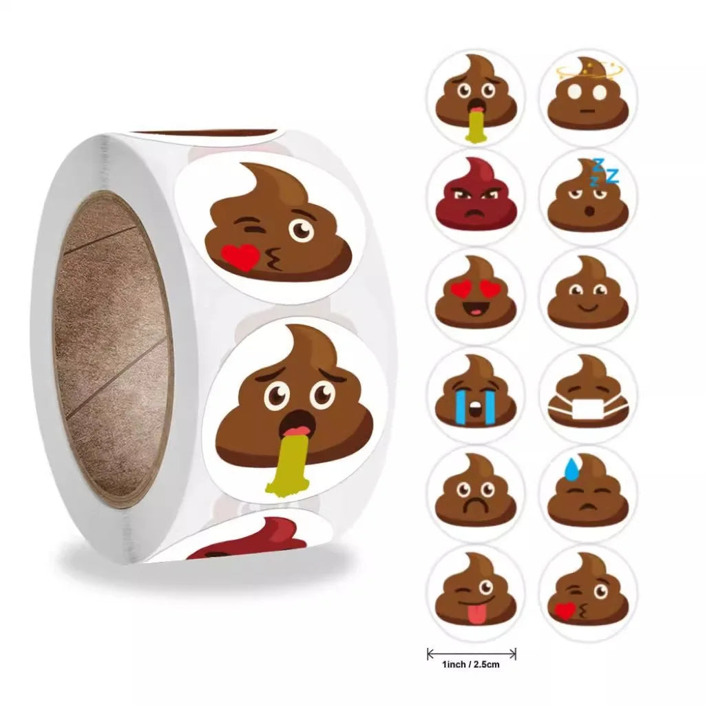 100-500pcs Funny Poop Cartoon Prank Meme Sticker for Phone Laptop Notebook DIY Decorative Decals Kids Toy Decor Waterproof