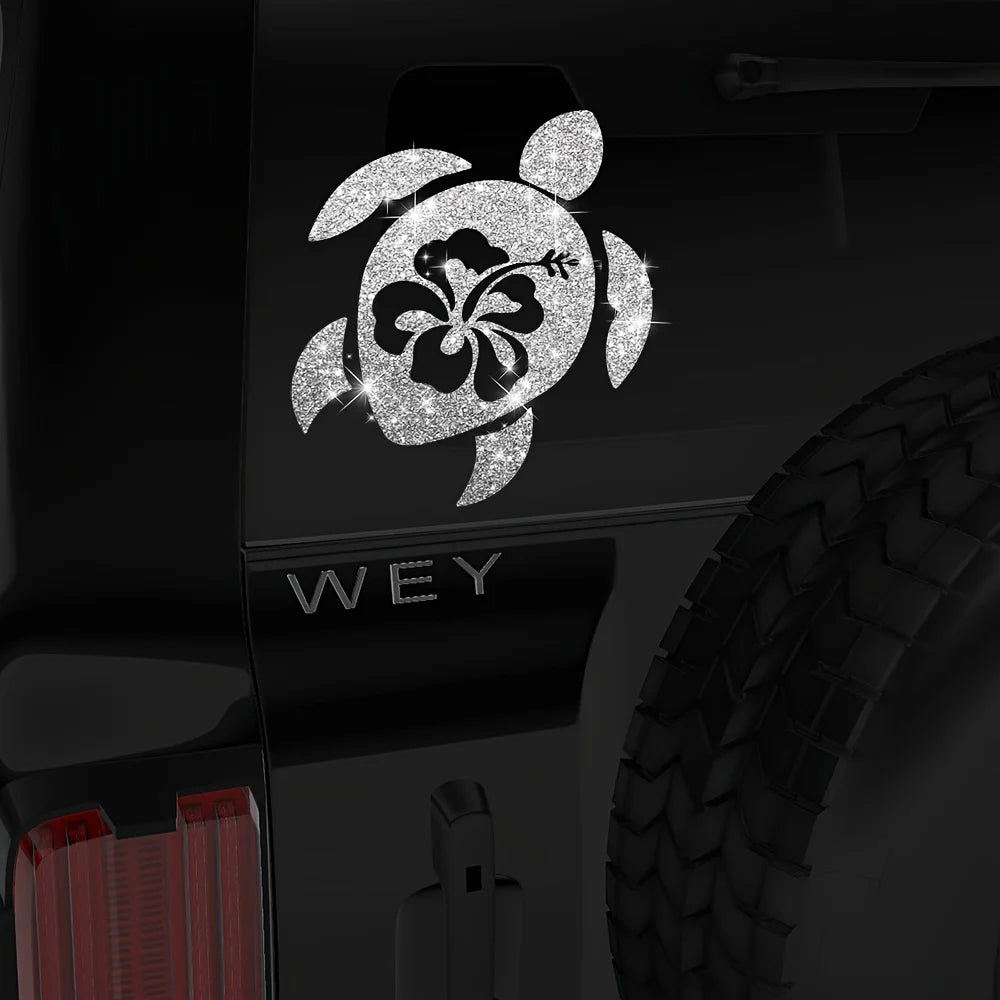 1PC Imitation Diamond Glitter Turtle Car Stickers Waterproof for Auto Window Refit Car Styling Funny Shiny Boat Vinyl Decals