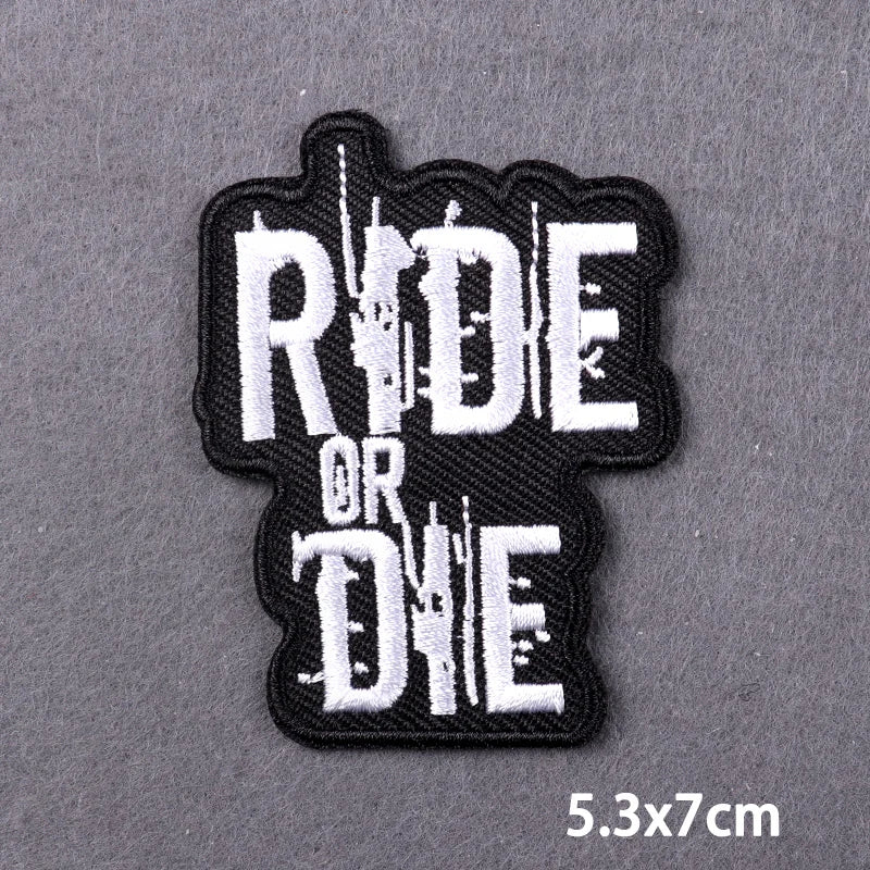 The Death Embroidery Iron On Patches For Clothing DIY Applique Patches On Clothes Skull Badges on backpack Jakcet