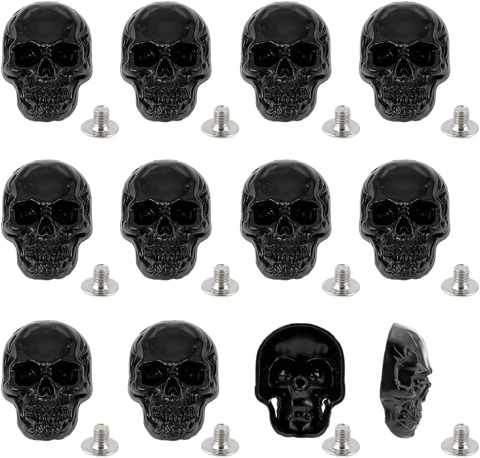 12Pcs Skull Stud DIY Rivet Conchos Leather Decorative Buckle Screw Back Buckle DIY Rivet Conchos for DIY Craft