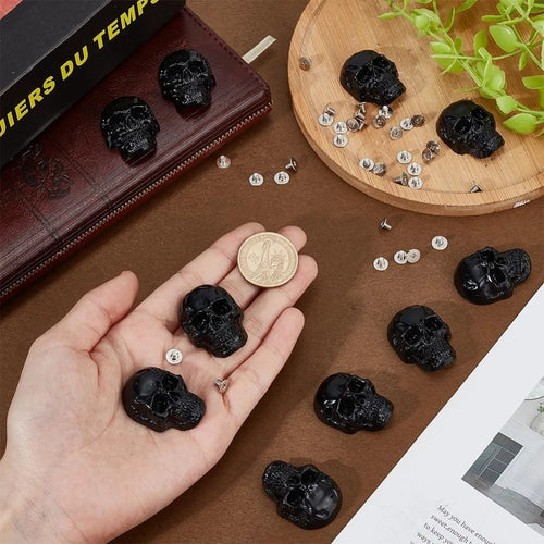 12Pcs Skull Stud DIY Rivet Conchos Leather Decorative Buckle Screw Back Buckle DIY Rivet Conchos for DIY Craft