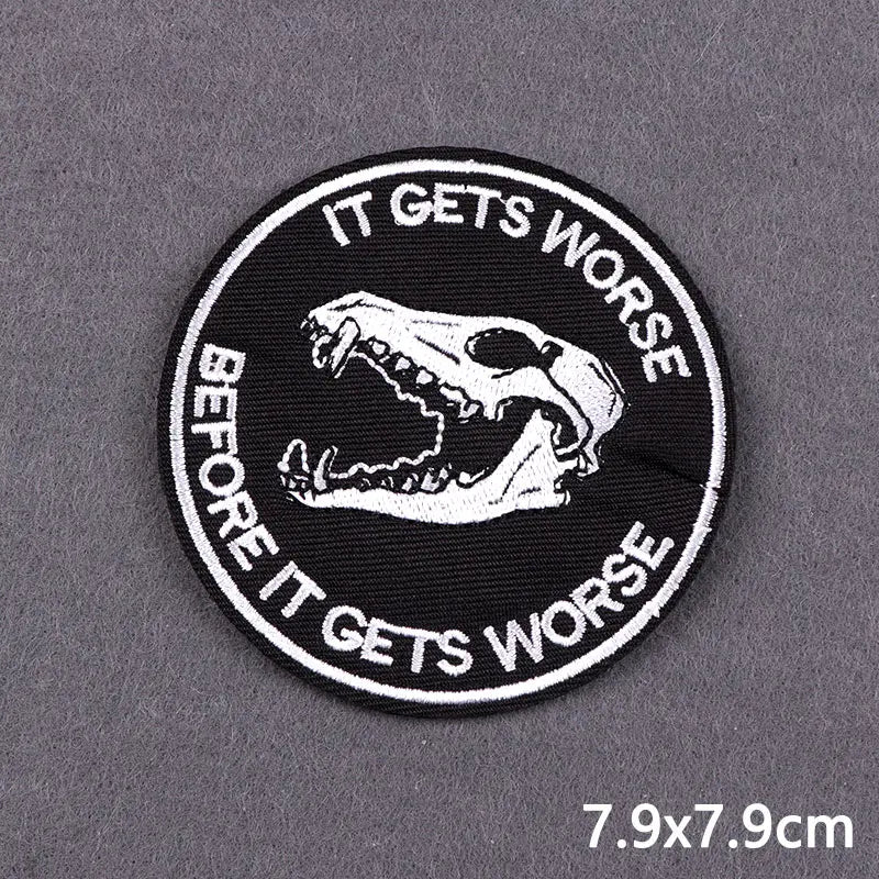 The Death Embroidery Iron On Patches For Clothing DIY Applique Patches On Clothes Skull Badges on backpack Jakcet