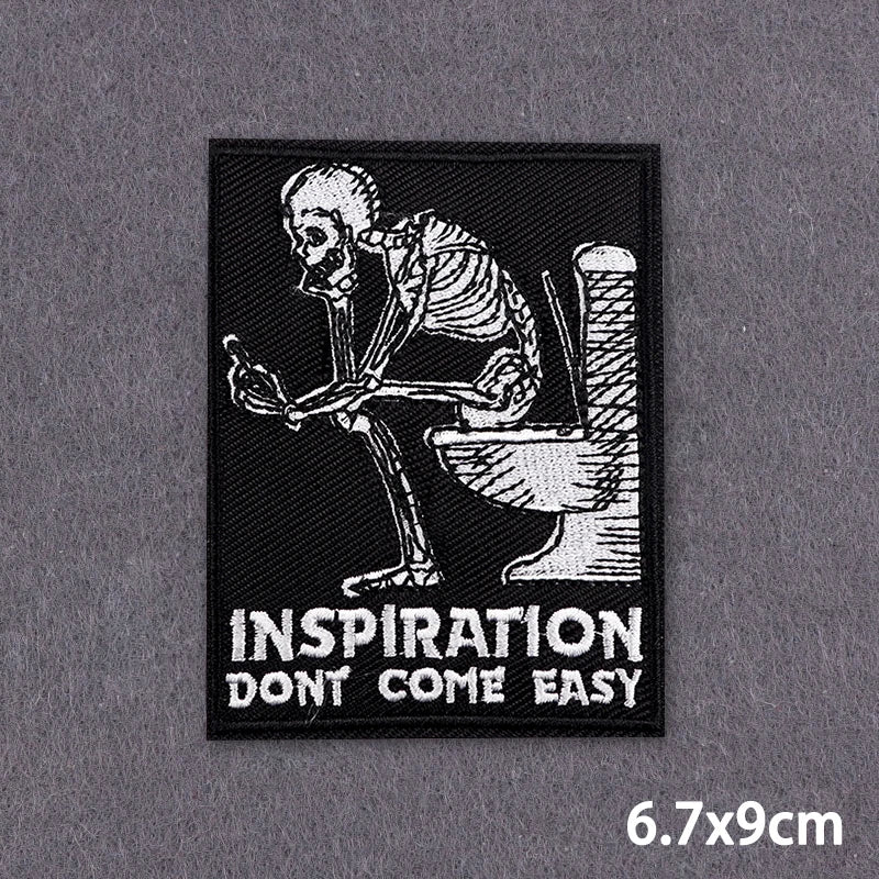 The Death Embroidery Iron On Patches For Clothing DIY Applique Patches On Clothes Skull Badges on backpack Jakcet